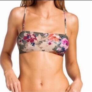 NWT Boys + Arrors Hezeus Darling Gray Romantic Floral Bikini Top XS